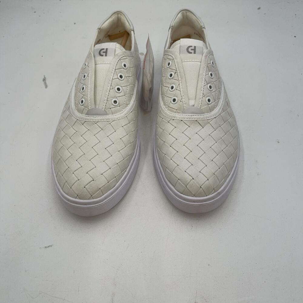 Cole Haan White Woven Slip On Shoes Womens Size 10 Walking Sneakers W31966